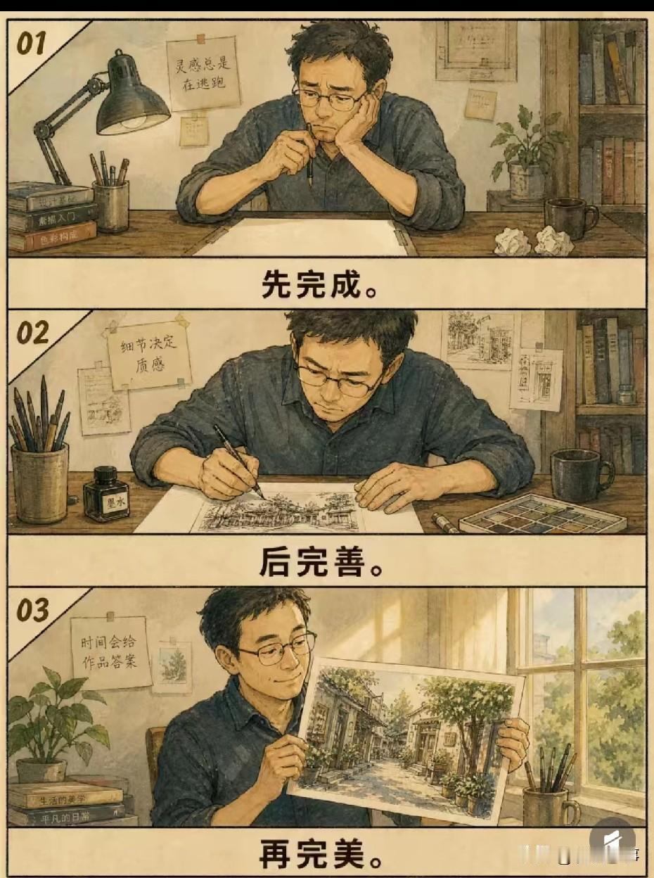 一个粗糙的开始
生活完美的想象
许多事情需要先完成
哪怕完成的很粗糙
总胜过空想