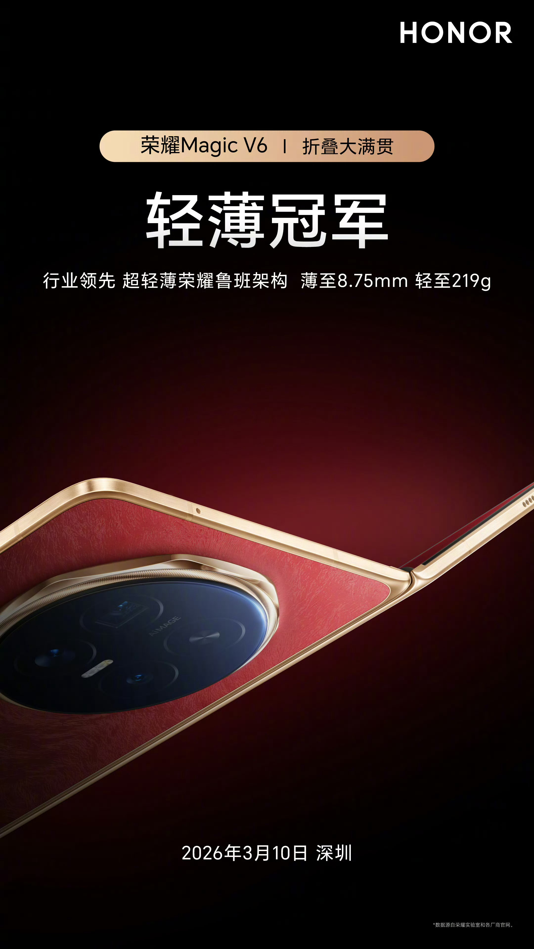 真是没想到啊，荣耀Magic V6居然那么轻薄，薄至8.75mm，轻至219g，