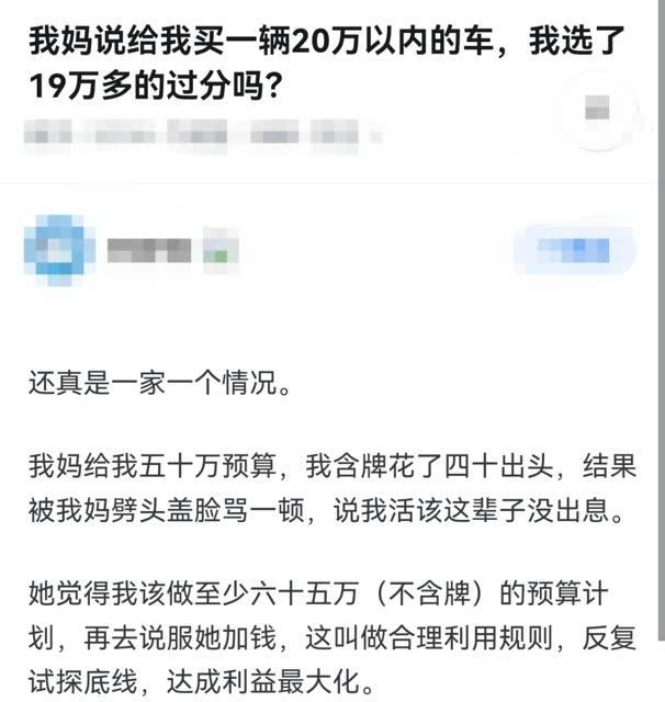 确实是一家一个情况，同样是十万预算，有的人全款买了帝豪逸动，有的人贷款买迈腾帕萨