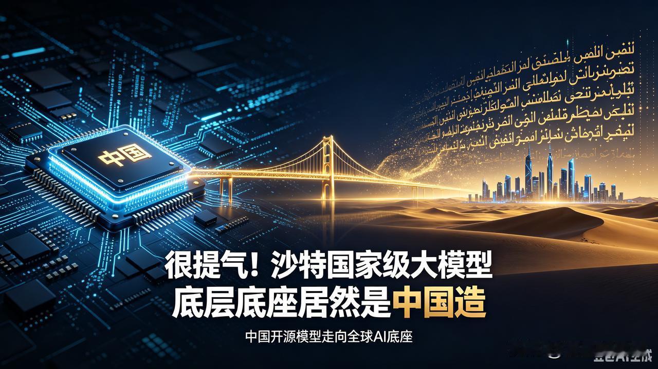 很提气！沙特国家级大模型，底层底座居然是中国造
 
看到这条新闻，真心觉得国产A