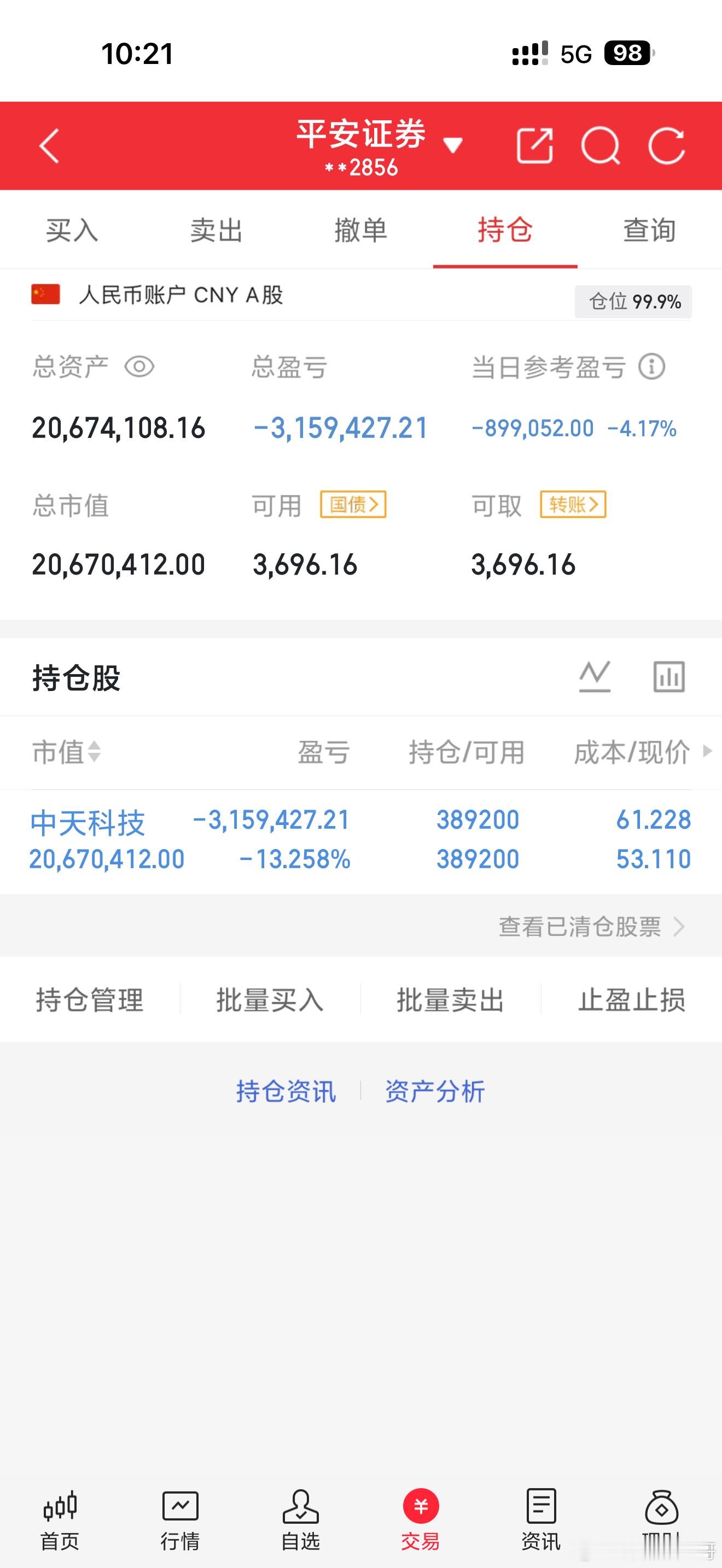 中天，要对着干了，你真的能洗。下午一飞冲天我给大家发红包，收到的点个赞回复666