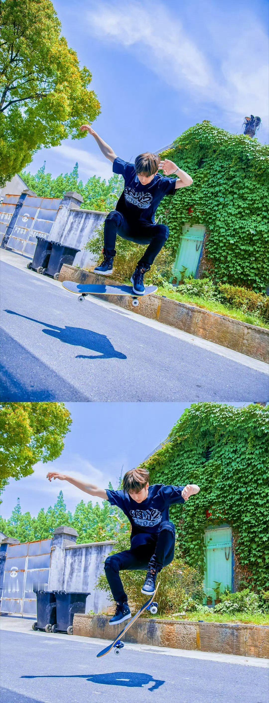 王一博王一博 王一博~你站的方向，风吹过来都是甜的！王一博滑板运动推广大使 可可