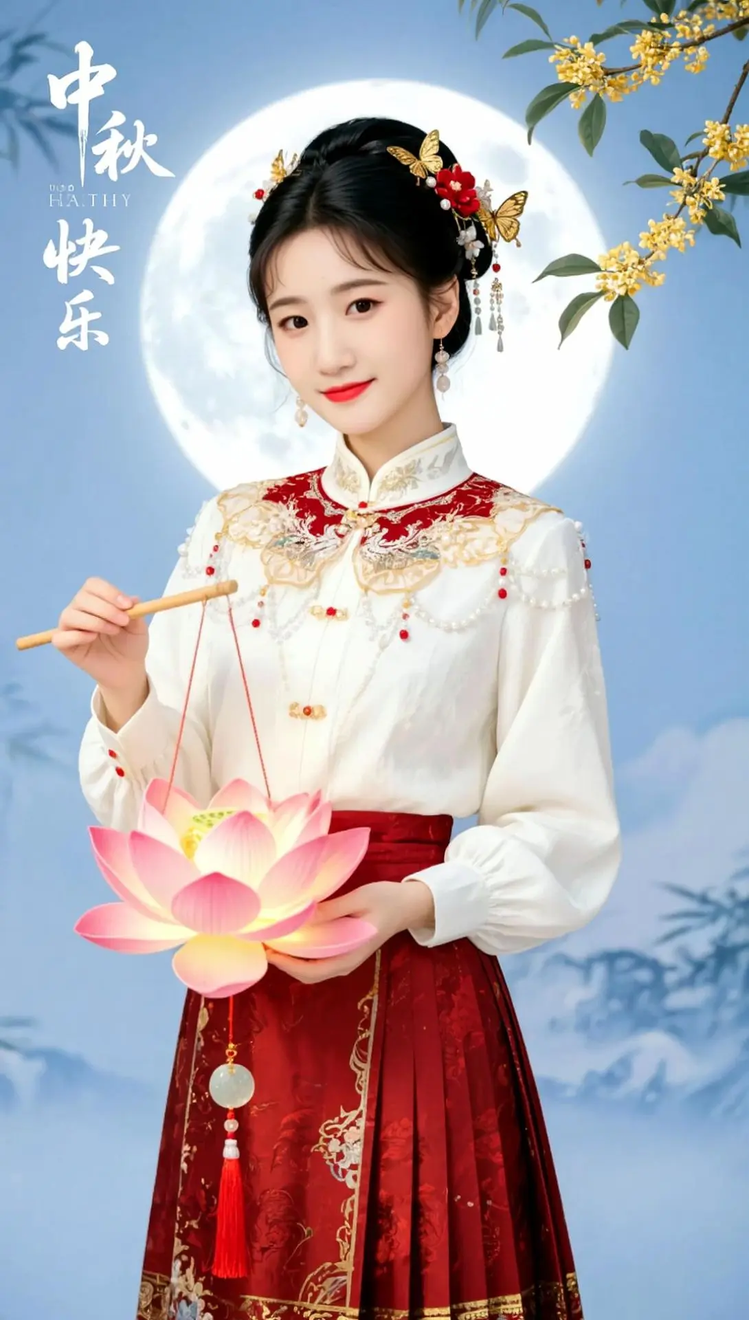 AI国风中秋人像照 ai创作