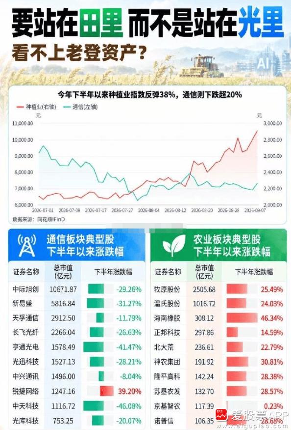 今天A股一句话总结：“要站在田里，而不是站在光里”！虽然光模块不行，但米模块、猪