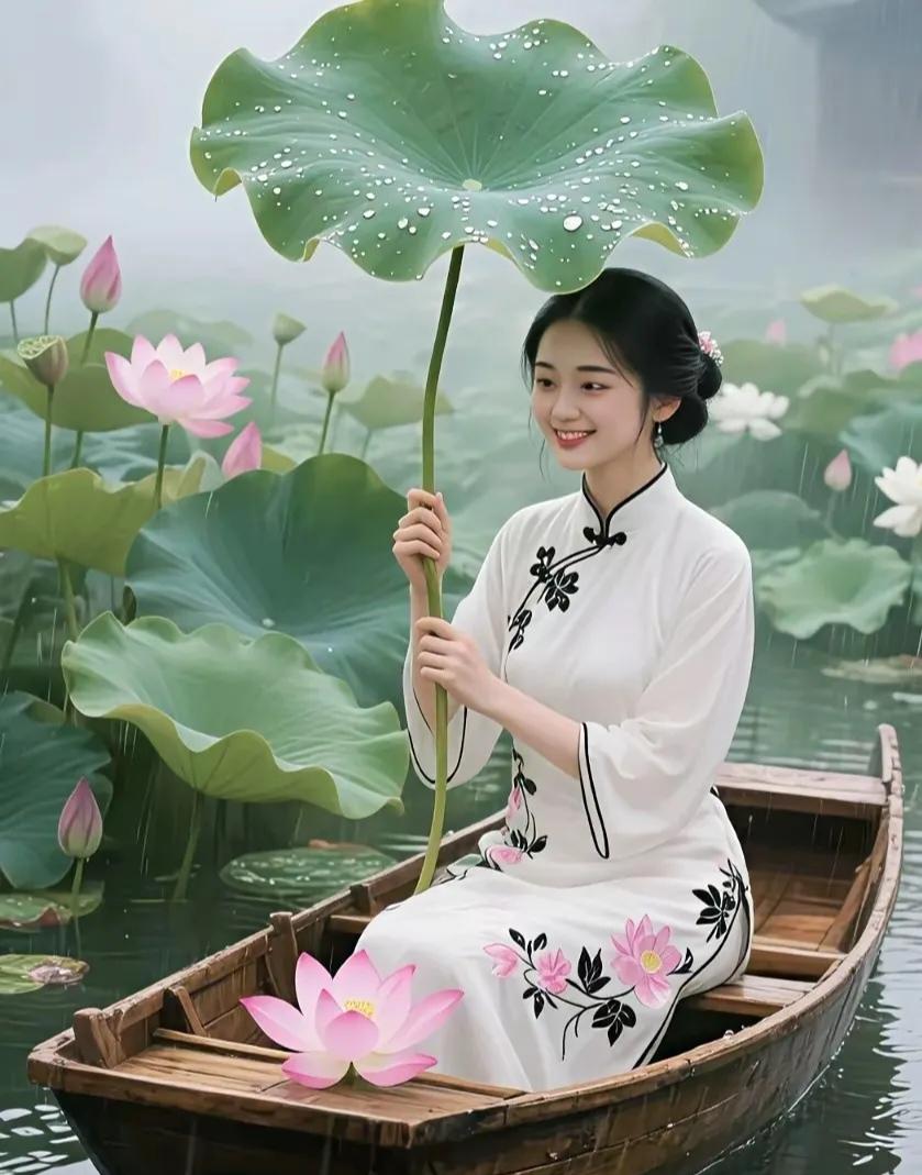 上联：雨打荷塘千把伞；
下联：鸟啼星夜万盏灯。