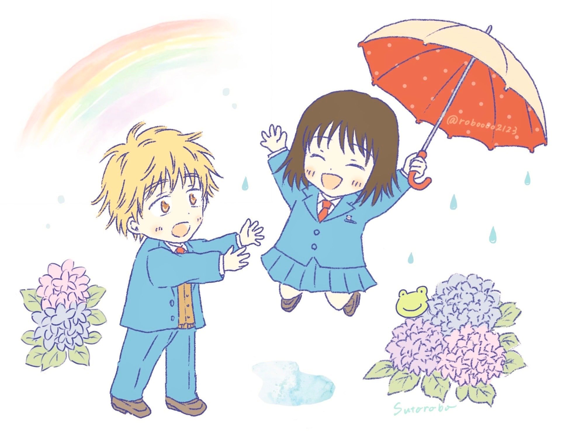 跃动青春动漫点评团 “风雨之后总会有彩虹的”绘：roboooo2123 