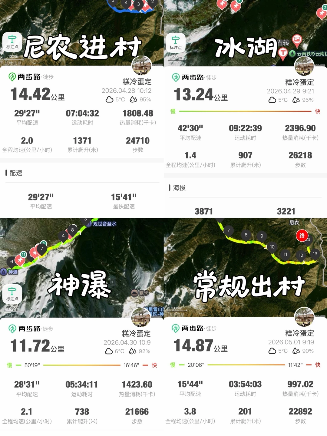 🏔️雨崩3条徒步路线公里耗时➕live风景一览