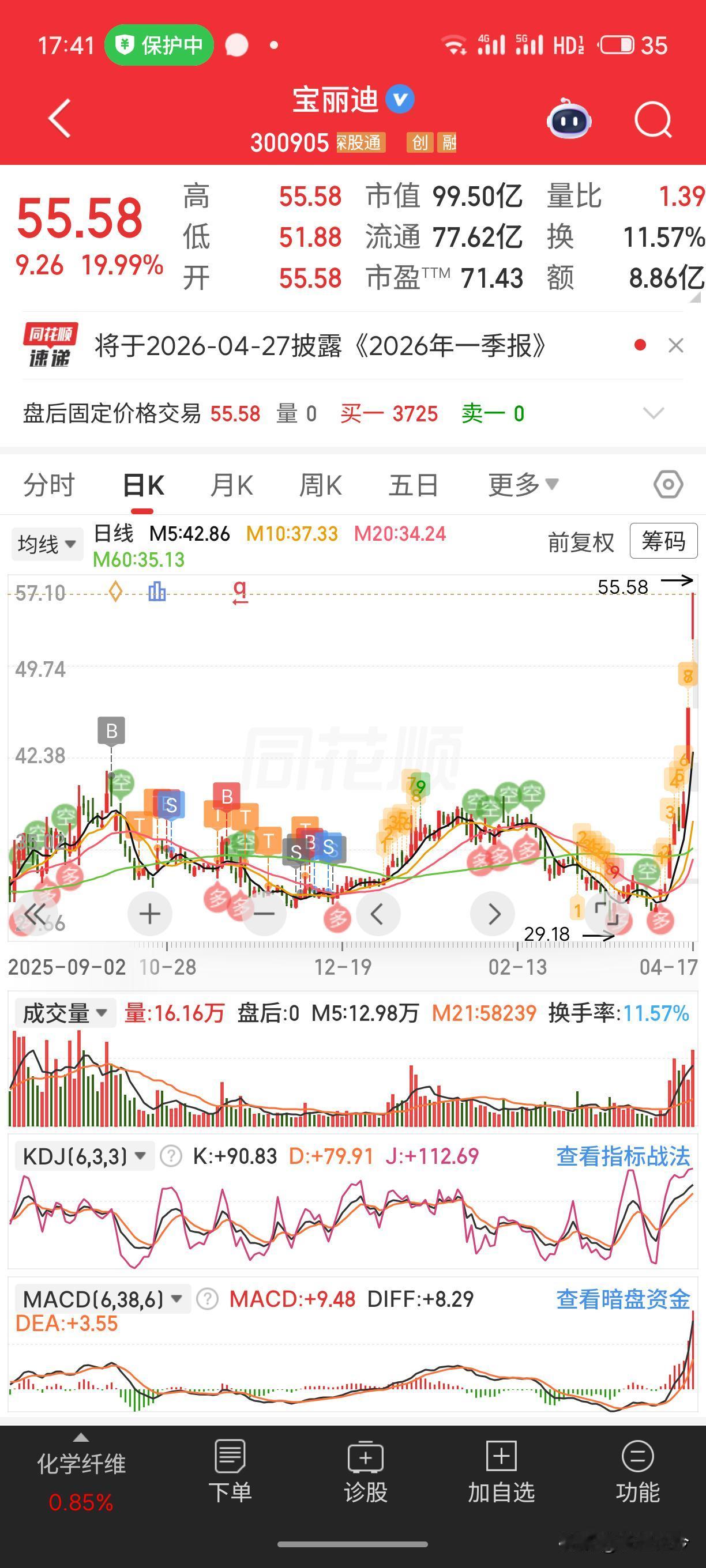 宝丽迪连续两个20cm，看到这，比我亏了7500还难受。