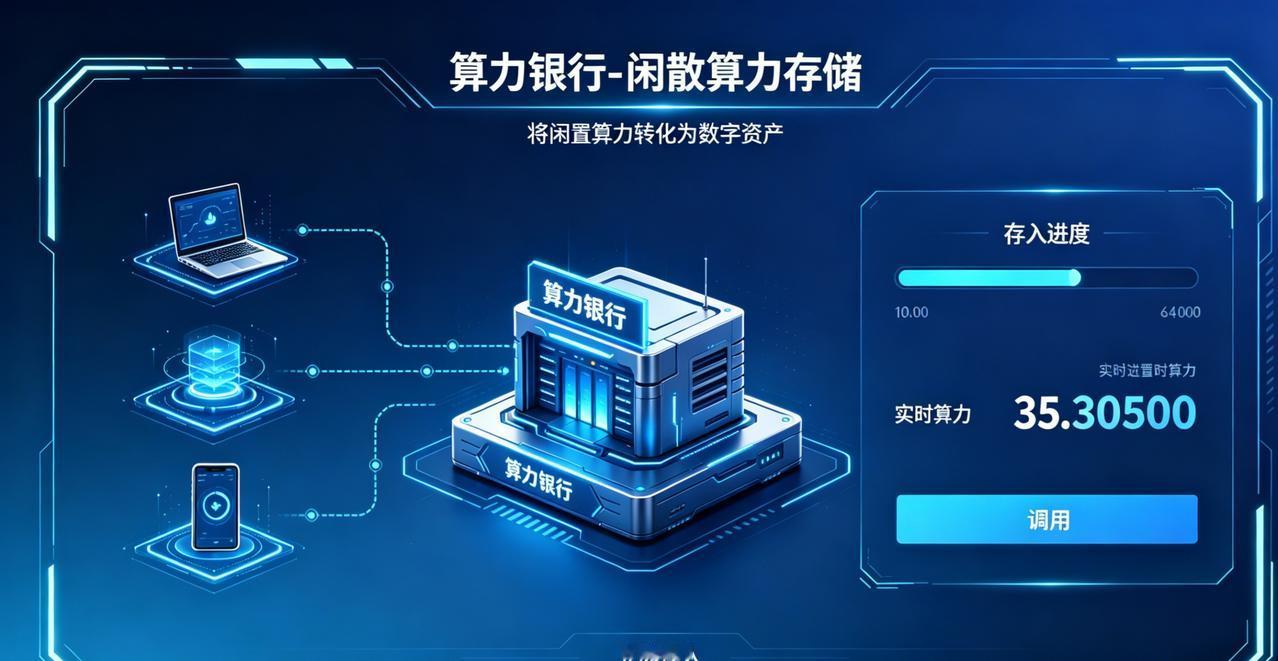 最近“算力银行”的概念火了——把闲置算力存进去，忙时取出来，像存钱一样灵活。这个