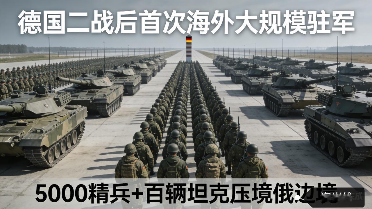 震撼！德二战后首次海外大规模驻军，5000精兵+百辆坦克压境俄边境
 
因担忧俄