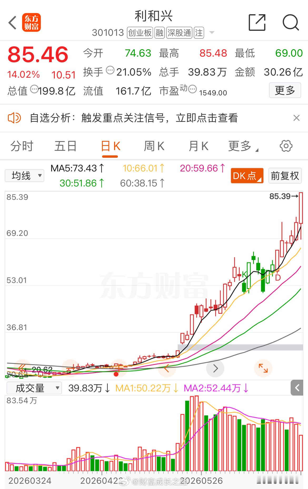 利和兴301013📈累计涨幅超45% 