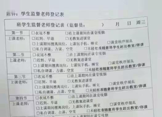往最坏处想，往最严处管，递给学生的这把刀子，伤害老师的时候，最锋利！
可以想象，