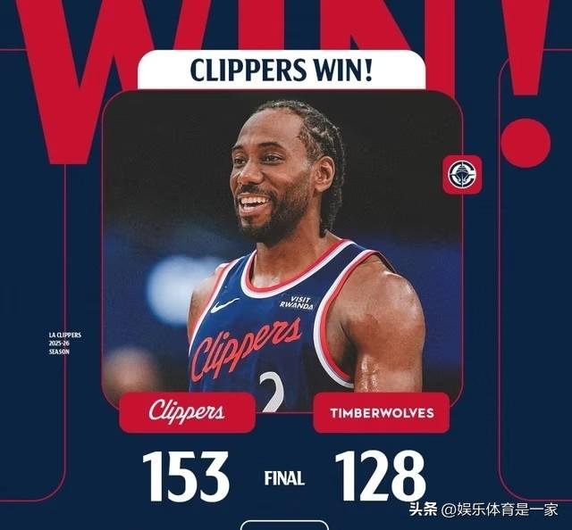 快船153-128狂胜森林狼，莱昂纳德狂砍45分，这是怎样的炸裂表现？
在这场进