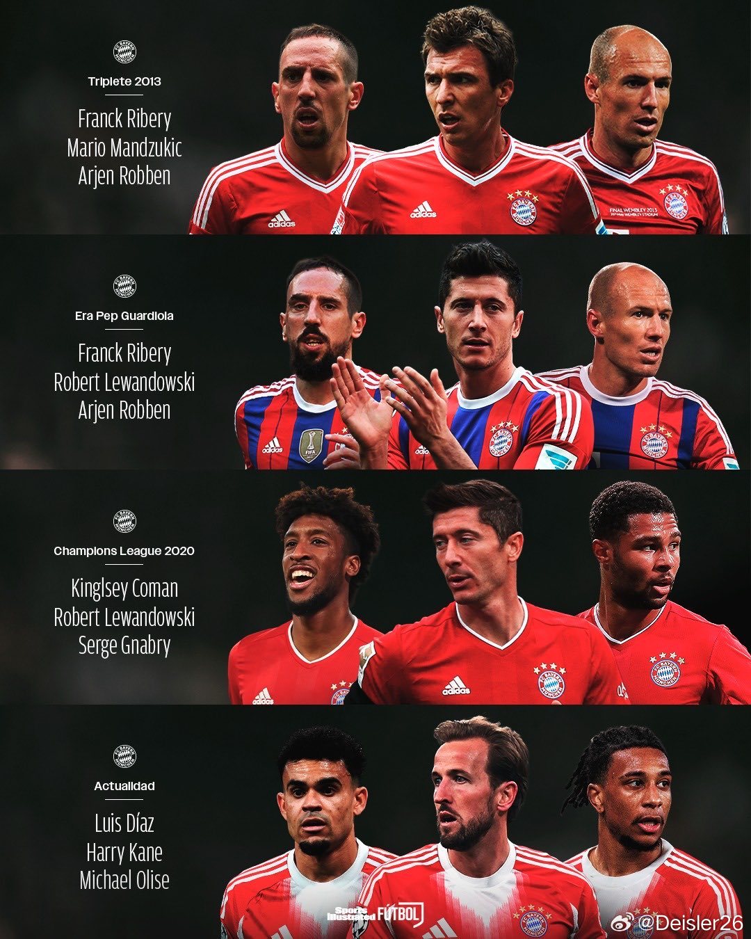 🚨你心中，拜仁鋒線最強「三叉戟」是……❓🔱🔴⚪️ 