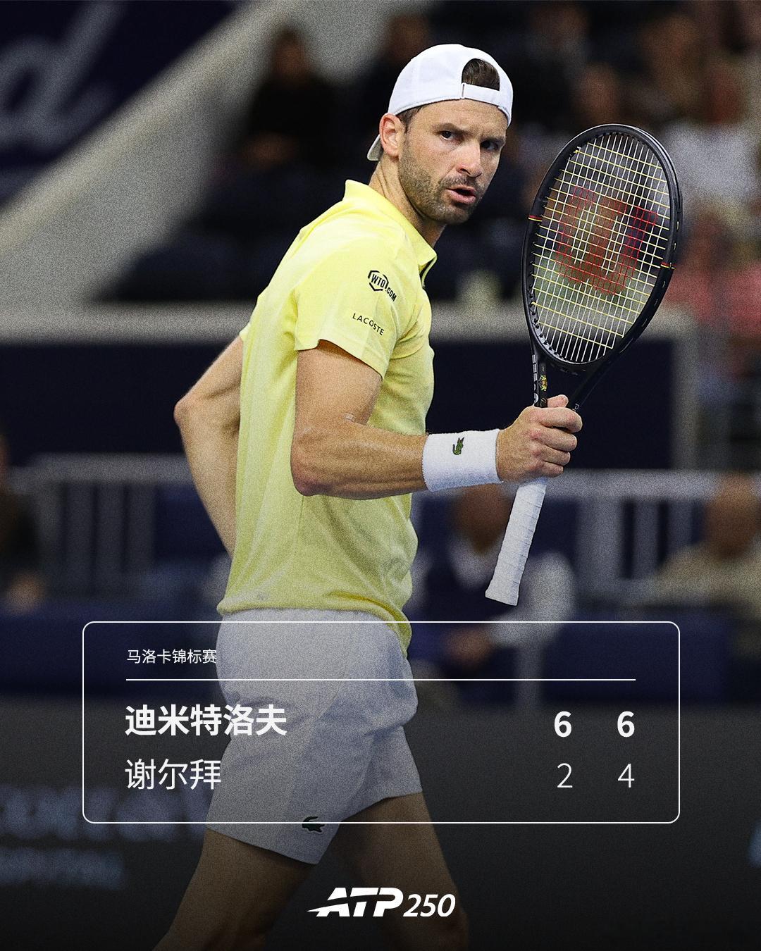 迪米特洛夫继续前行💪ATP250 马洛卡站男单次轮，持外卡出战的迪米特洛夫以6