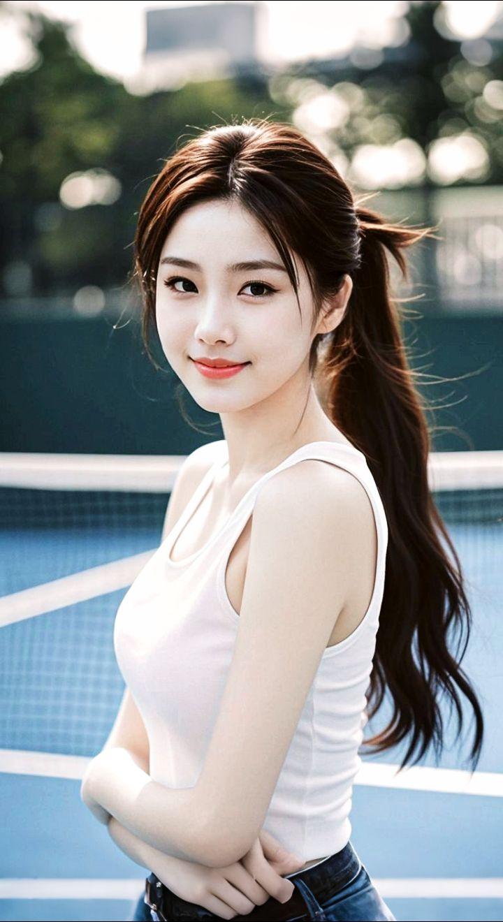 AI扩图 AI马尾青春