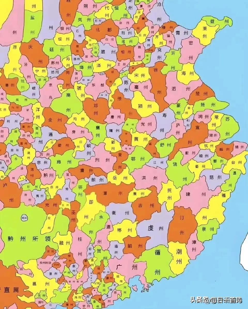 唐代的地名，有几百个州，最著名且流传至今的地名有广州，徐州，台州，杭州，苏州，潮