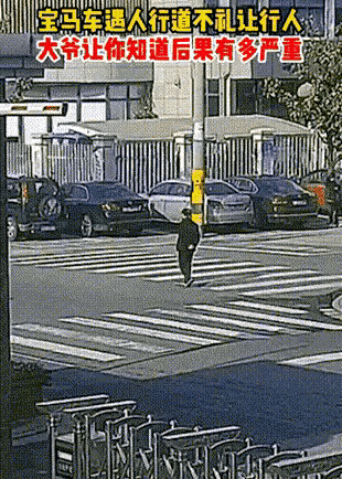 看见大爷过马路还不减速让行？[机智]