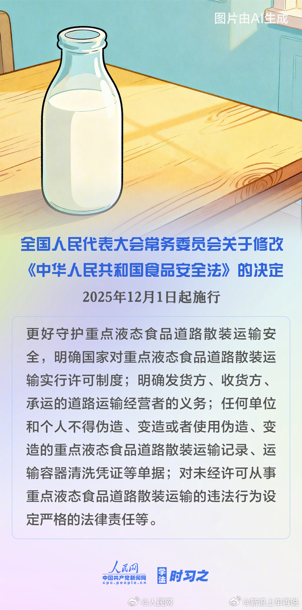 【收藏！12月新规来了！】更好守护重点液态食品道路散装运输安全；调整风险基金交纳