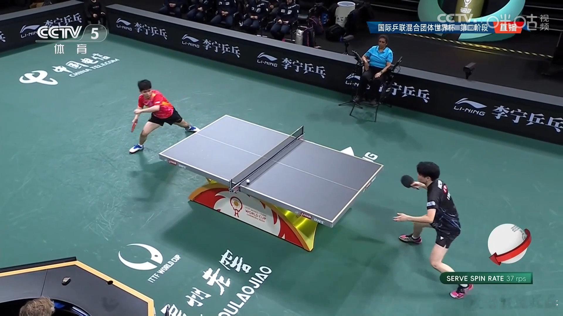 林诗栋2比1田中佑汰 成都混团世界杯国乒vs日本男单，林诗栋11-5、12-10