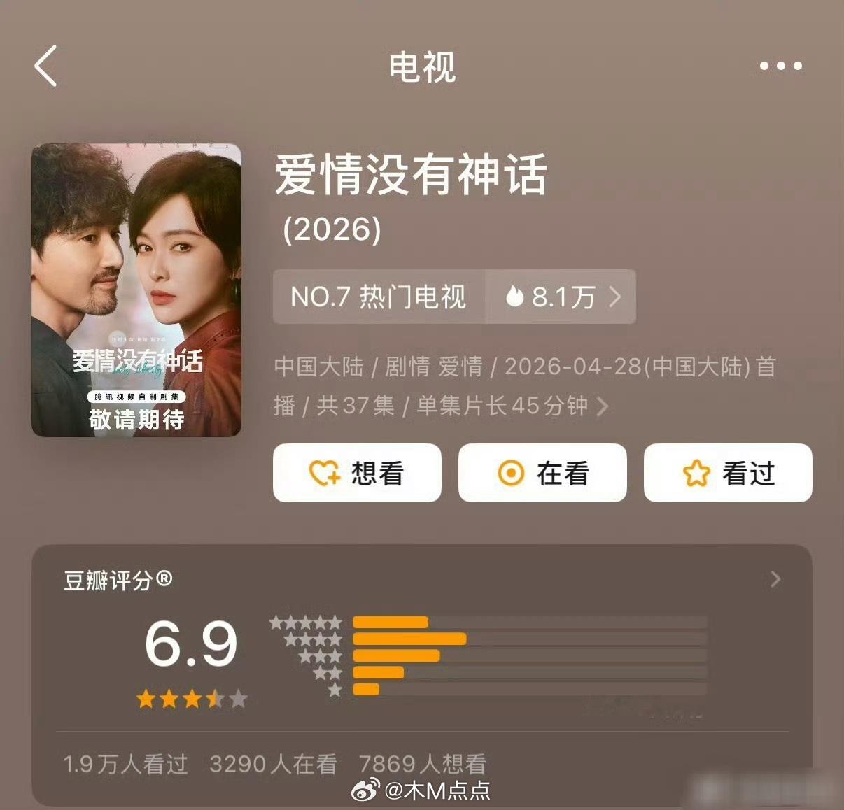 唐嫣爱情没有神话豆瓣开分6.9，高了低了？爱情没有神话的播出，让唐嫣演技进步的光