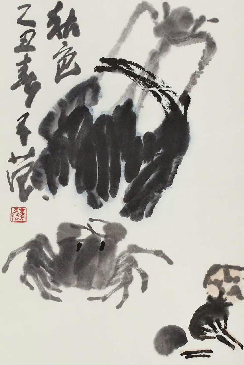 崔子范大写意花鸟作品欣赏。崔子范的作品一直受大家的喜爱，原因就是拙而不粗，作品在