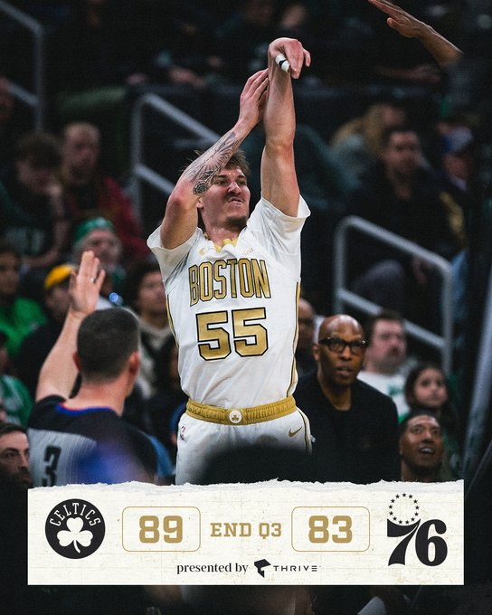 三节比赛结束，我们暂时以89-83领先76人波士顿凯尔特人 ｜Different