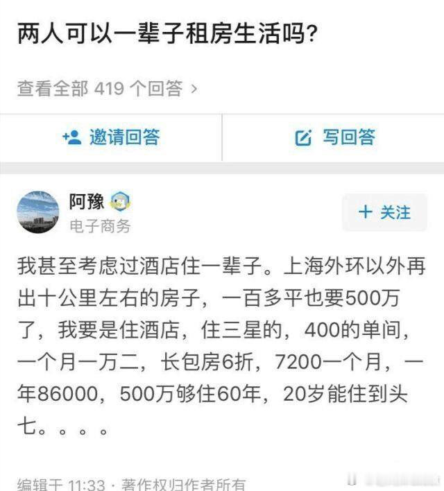 网友：租房子真的比买房子划算... ​​​