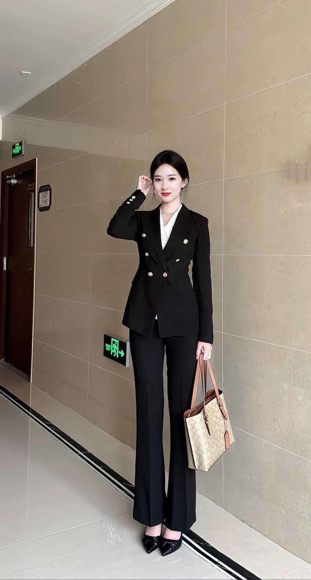 职场女性如何穿出优雅知性气质一身利落的双排扣西装，是职场女性的优雅底气。合身剪裁