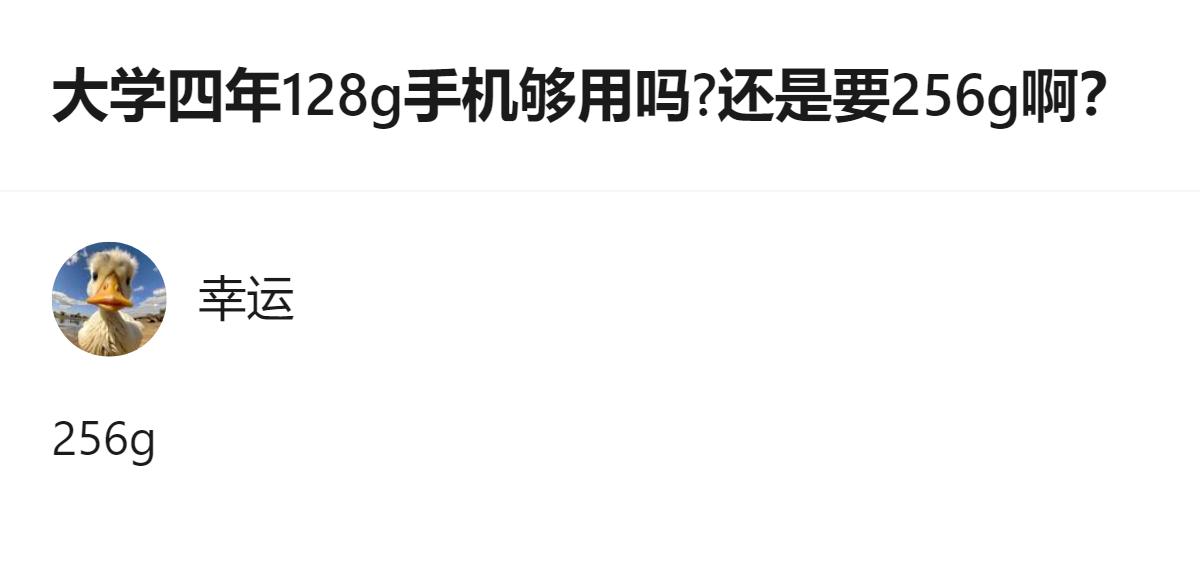 大学四年用苹果的话，128g真的不够造，光存照片、缓存网课和各种APP，没两年就