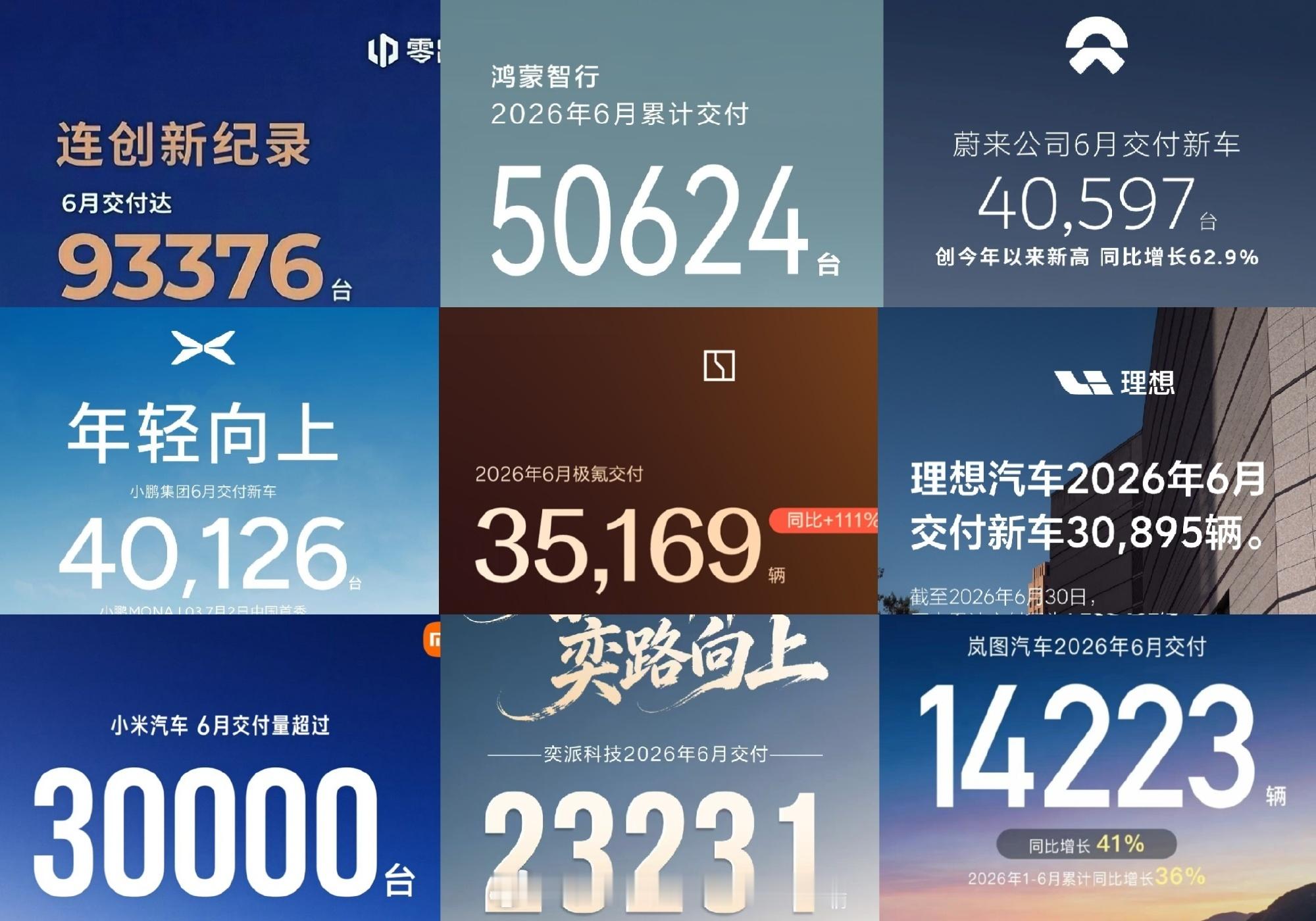 六月份新能源汽车各品牌交付量，感觉如何？ 