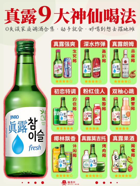 🔥0失误家庭调酒🍸真露9大神仙喝法✅️