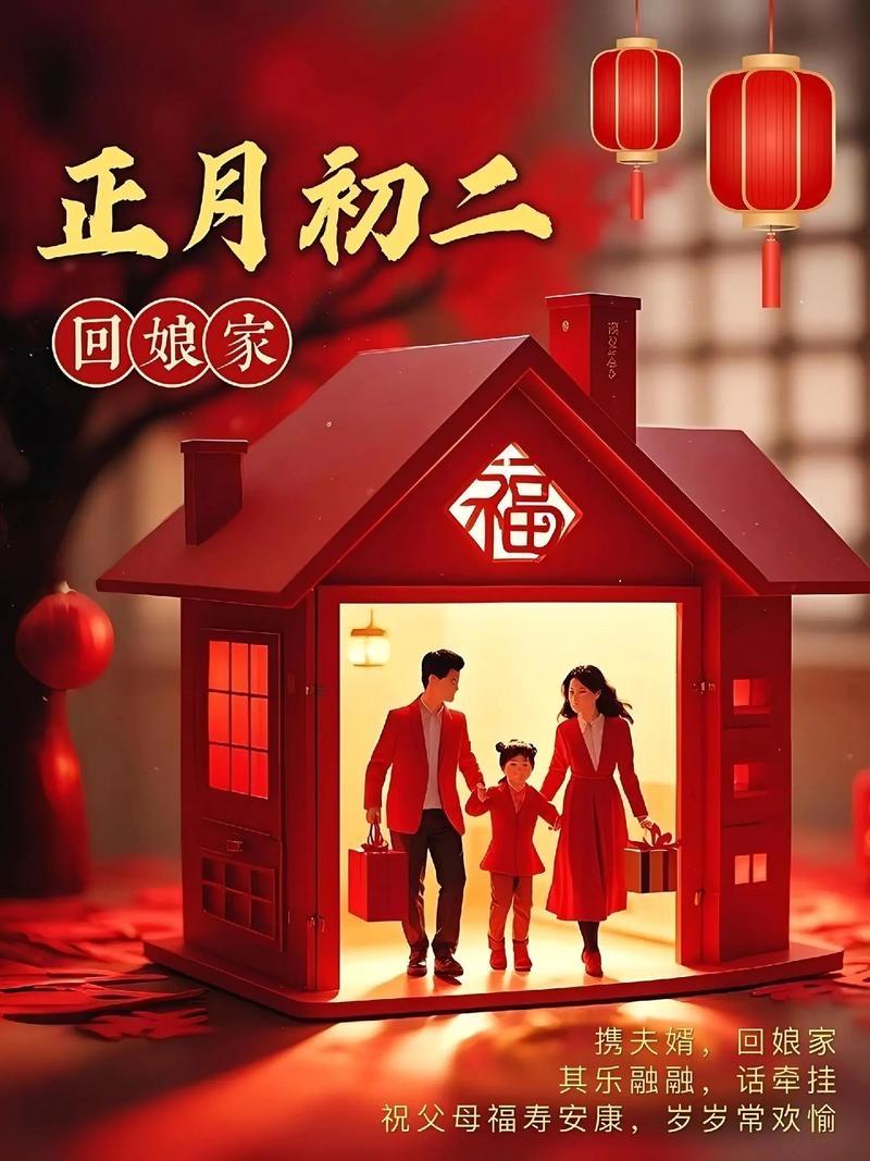 鹧鸪天•大年初二回娘家

文/青云
初二春风拂画檐，姑爷携礼到门前；
娘亲笑煮团