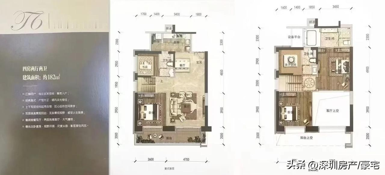 特大笋盘：宝中豪宅壹方玖誉最新出180 平米全新复式毛坯五房四卫
单价仅需 11