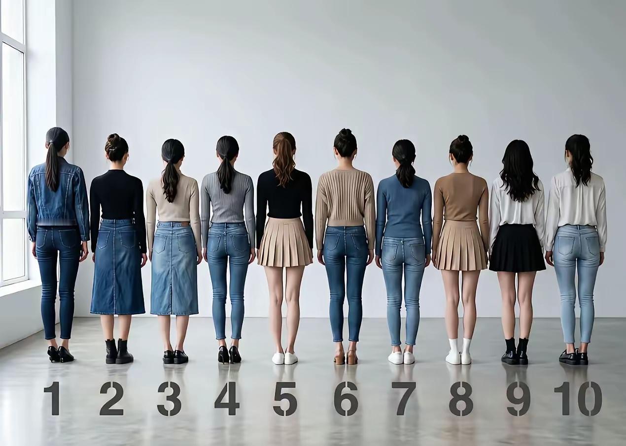 10位女生，看背影，选一个做老婆，直觉告诉我，你会选几号？