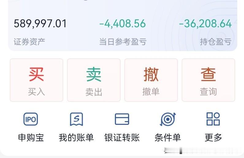 7月28日，星期二。
3红1平6绿，
亏损4408元，
昨天卖出长鑫科技的钱，今