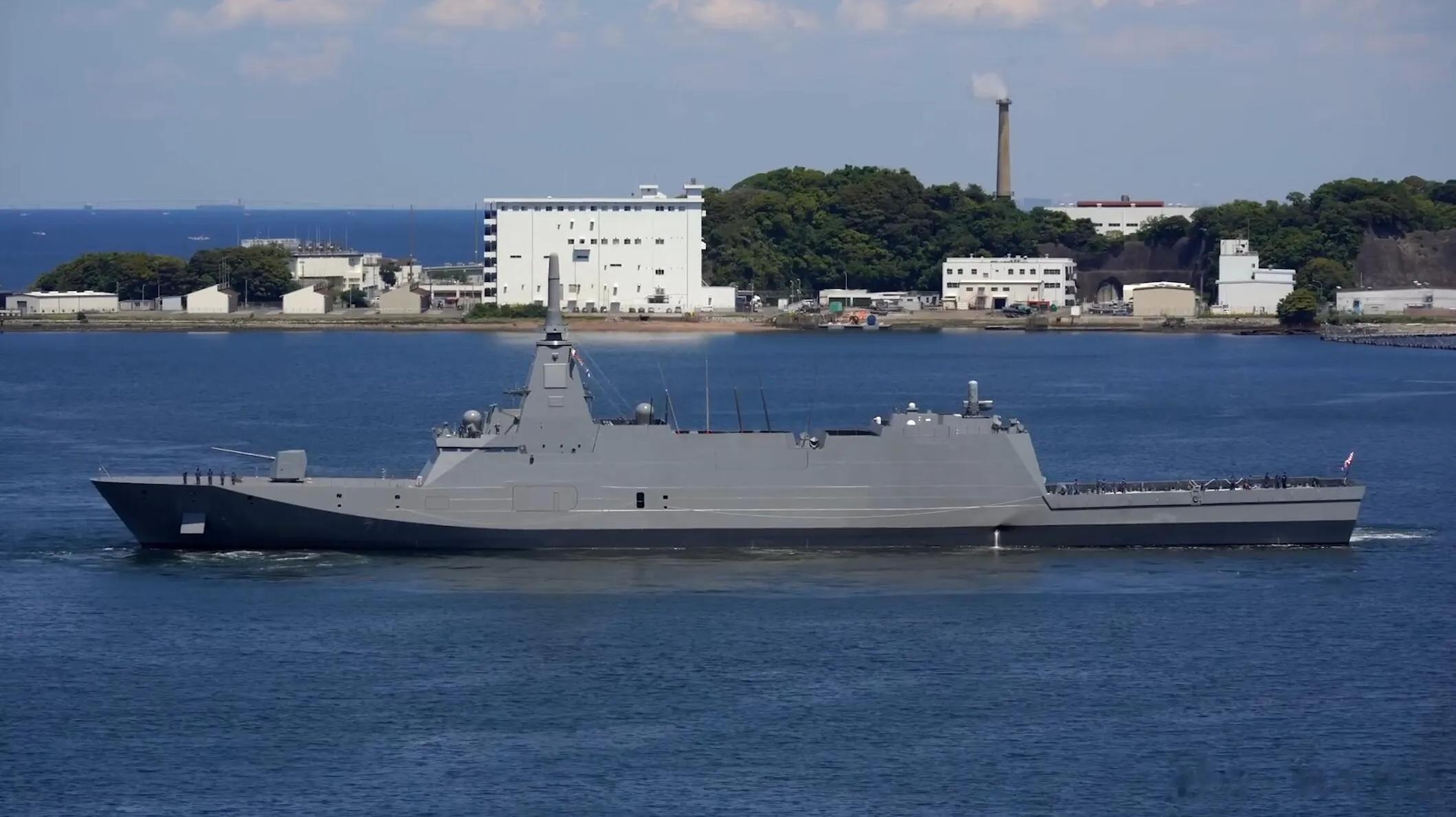 日本海军“最上”级护卫舰，已服役；中国海军最新054B级护卫舰，采用全电推进的动