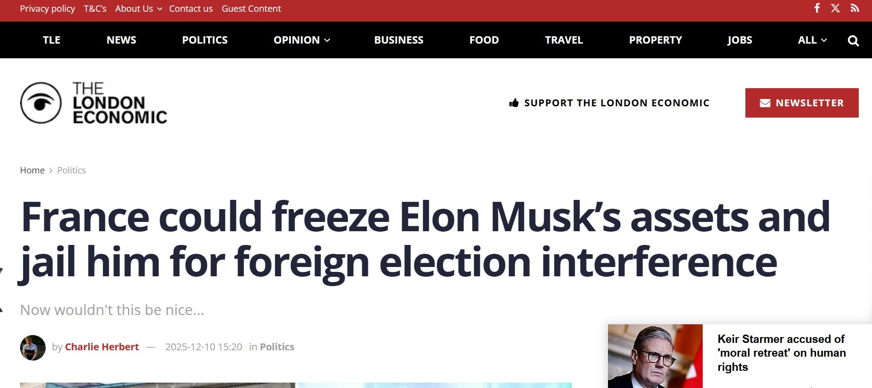 突发：法国可能冻结埃隆·马斯克的金融资产，并因其涉嫌干预美国大选而将其监禁。马斯