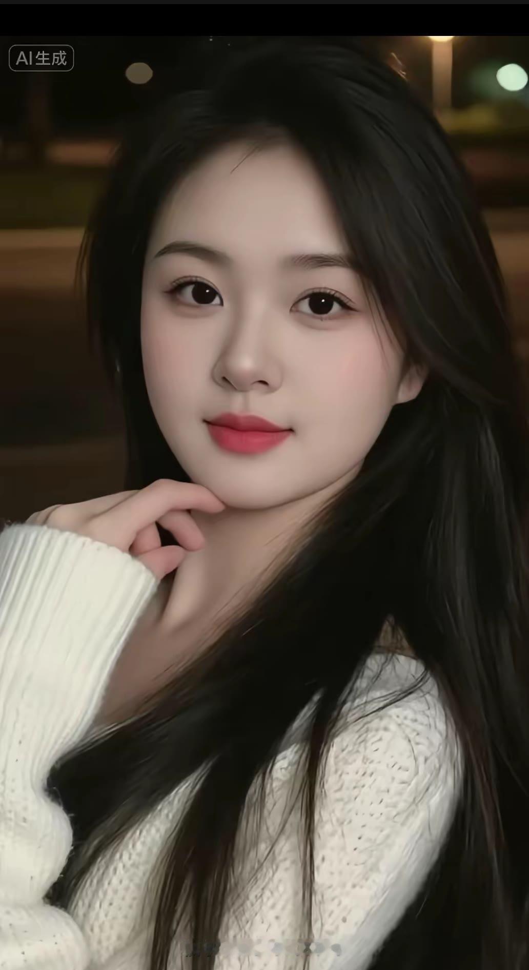 夜晚的温柔，AI生成的梦幻少女