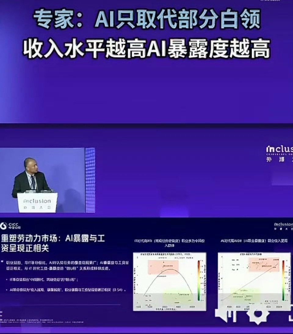 专家称收入越高AI暴露度越高AI暴露度代表岗位被AI介入的可能性，并非等同于岗位