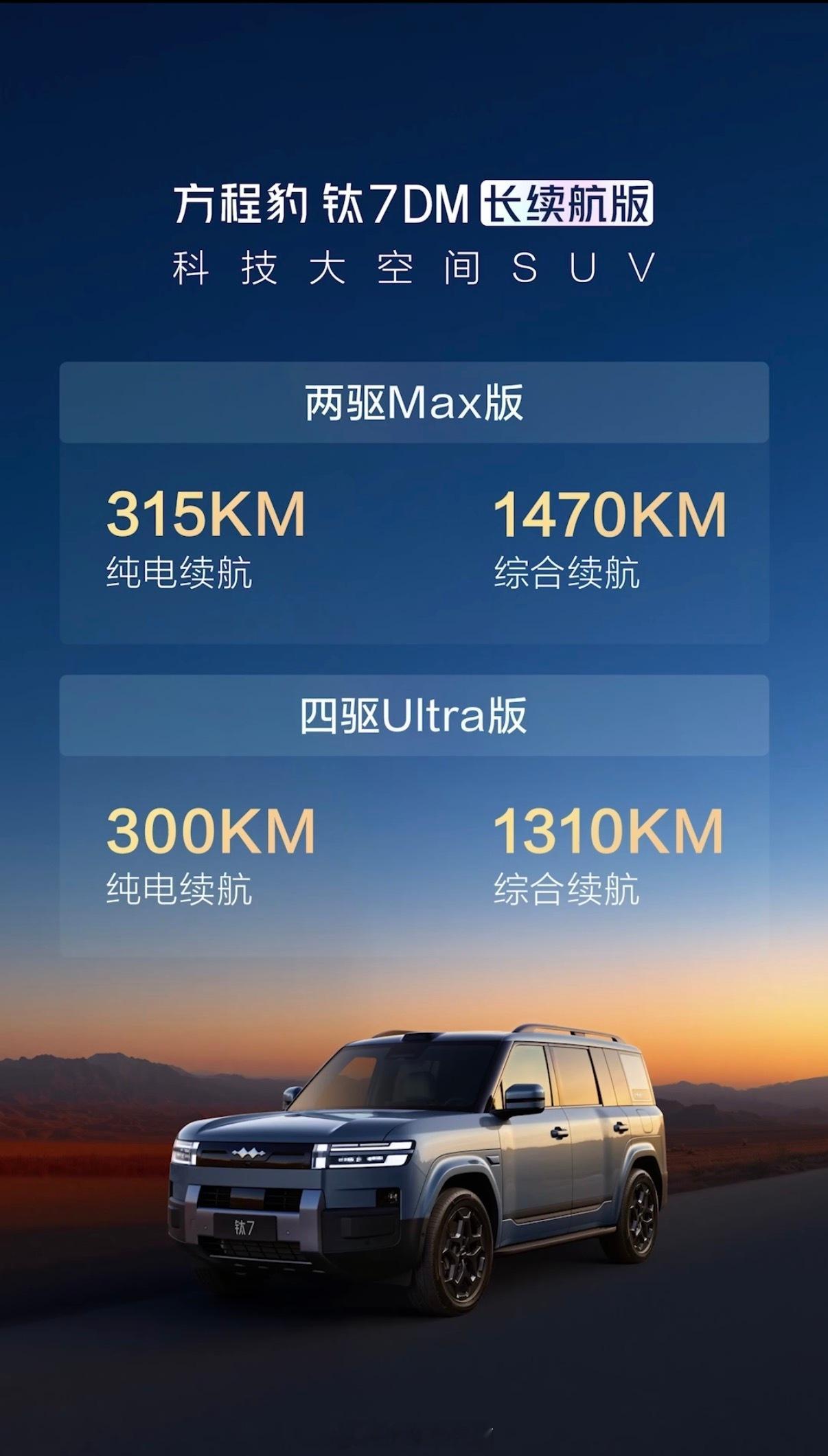 方程豹钛7DM长续航版上市发布会方程豹钛7 DM长续航版正式上市，价格也全部揭晓