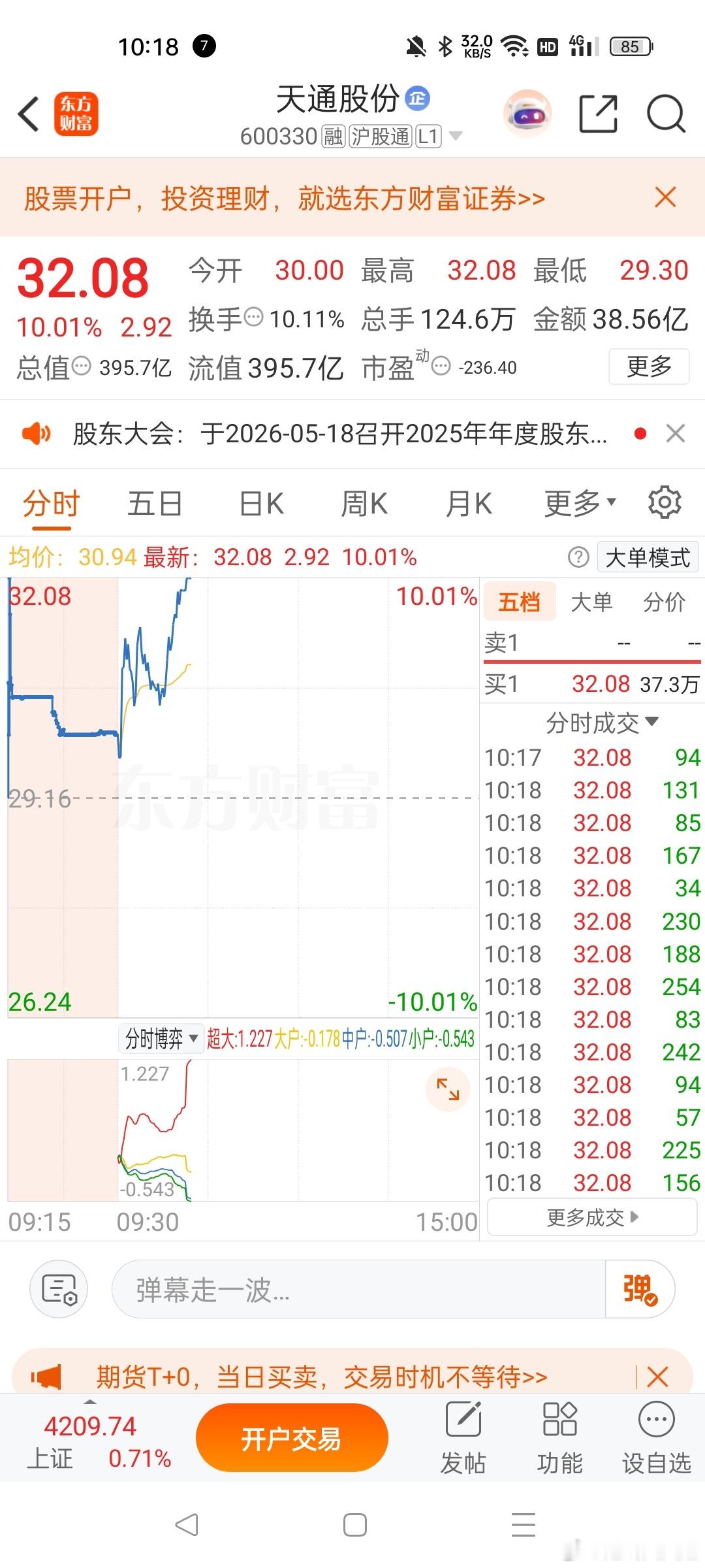 涨停