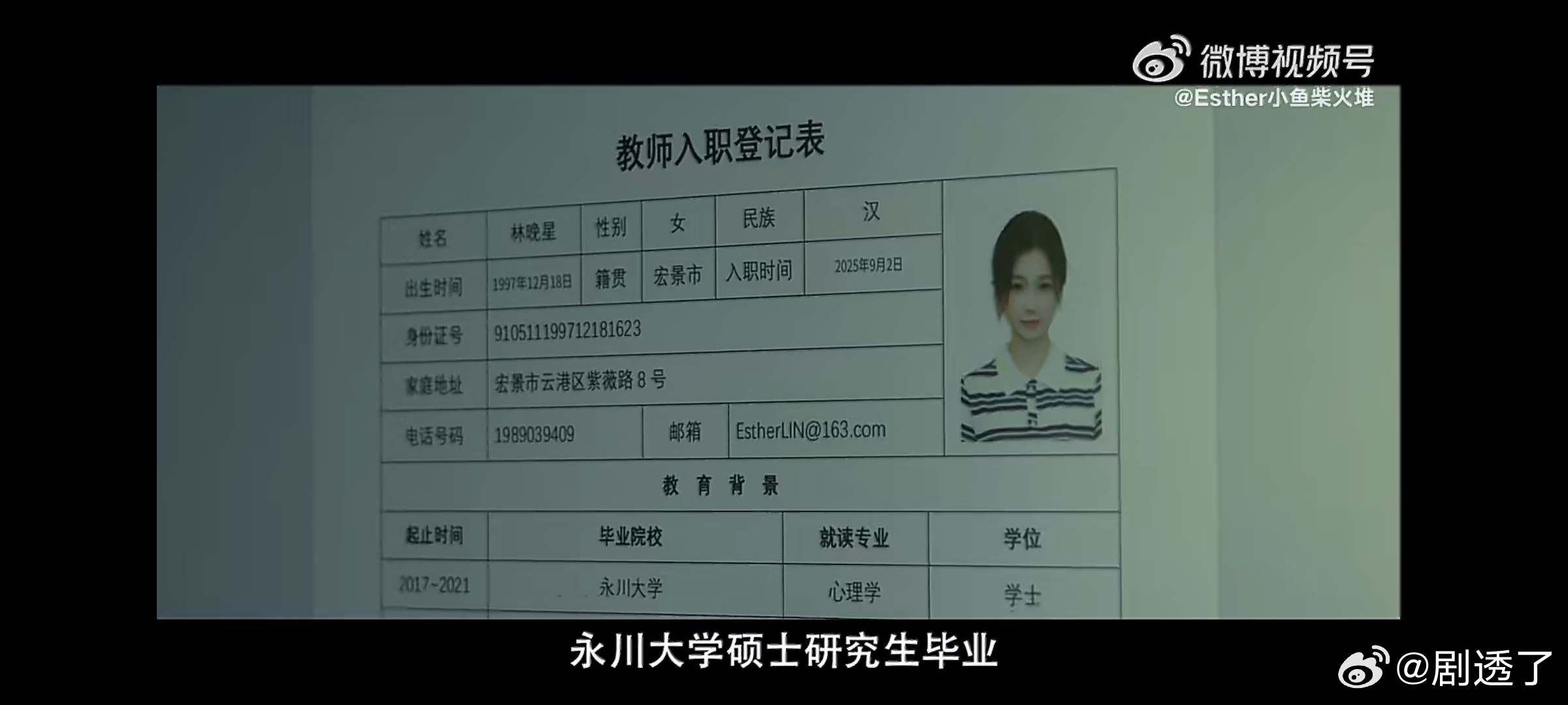 虞书欣林晚星是同一天生日 林晚星比虞书欣正好小两岁《灿如繁星》里林晚星的入职表曝