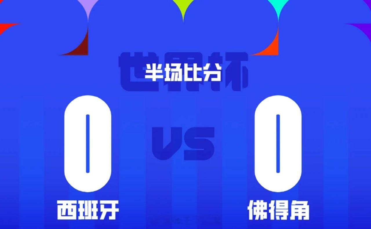 我说了今天西班牙穿不了佛得角，上半场0-0结束，下半场压力给到西班牙，就算上来就