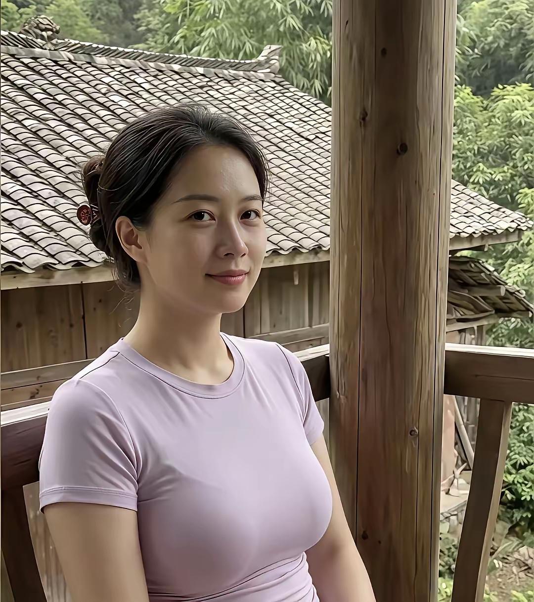美女在民间，旧屋旧瓦，配上颜值出众的美女。这是一道流动的最美风景哈。