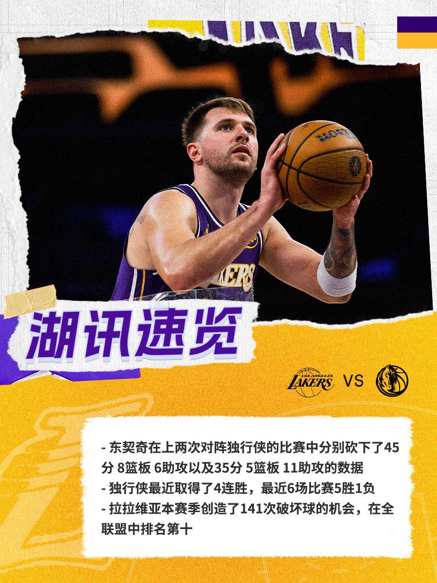 「湖讯速览」湖人vs独行侠 湖人国度