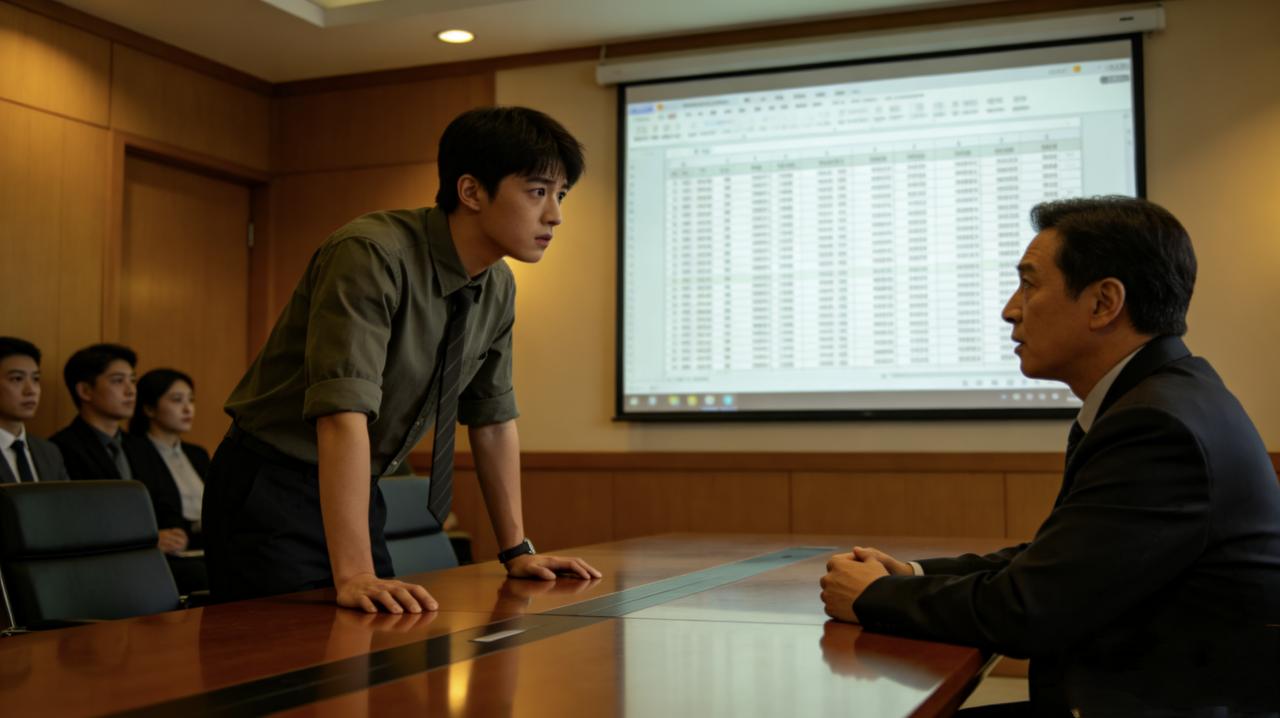 部门开复盘会，新来的实习生小李被点名发言。
他紧张地站起来，看了一眼PPT上密密