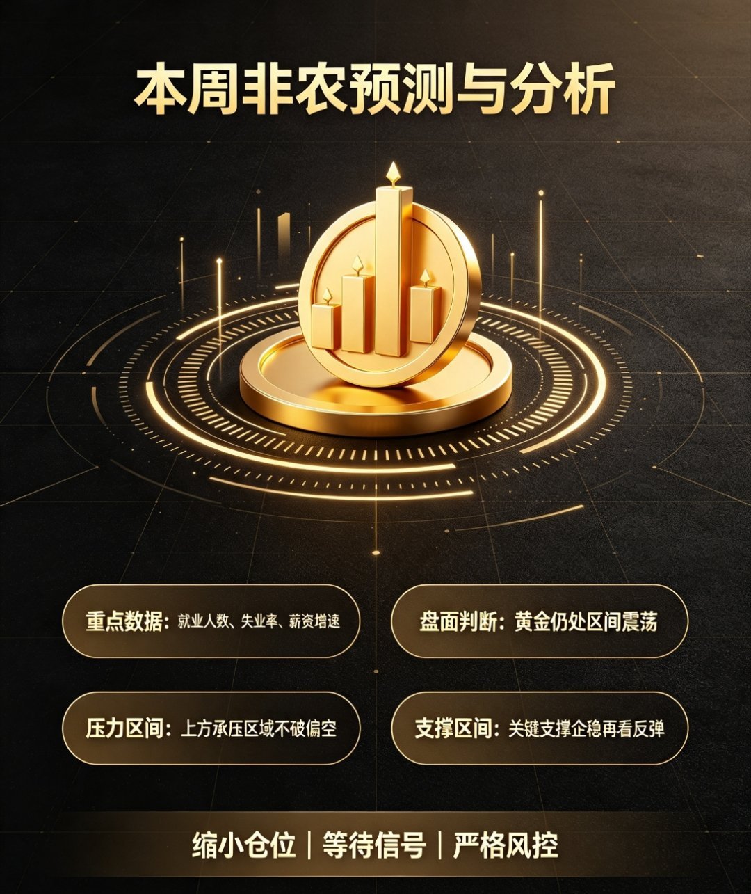 本周非农前瞻分析周五晚间即将迎来月度非农数据，也是本周最重要的行情引爆点，提前把