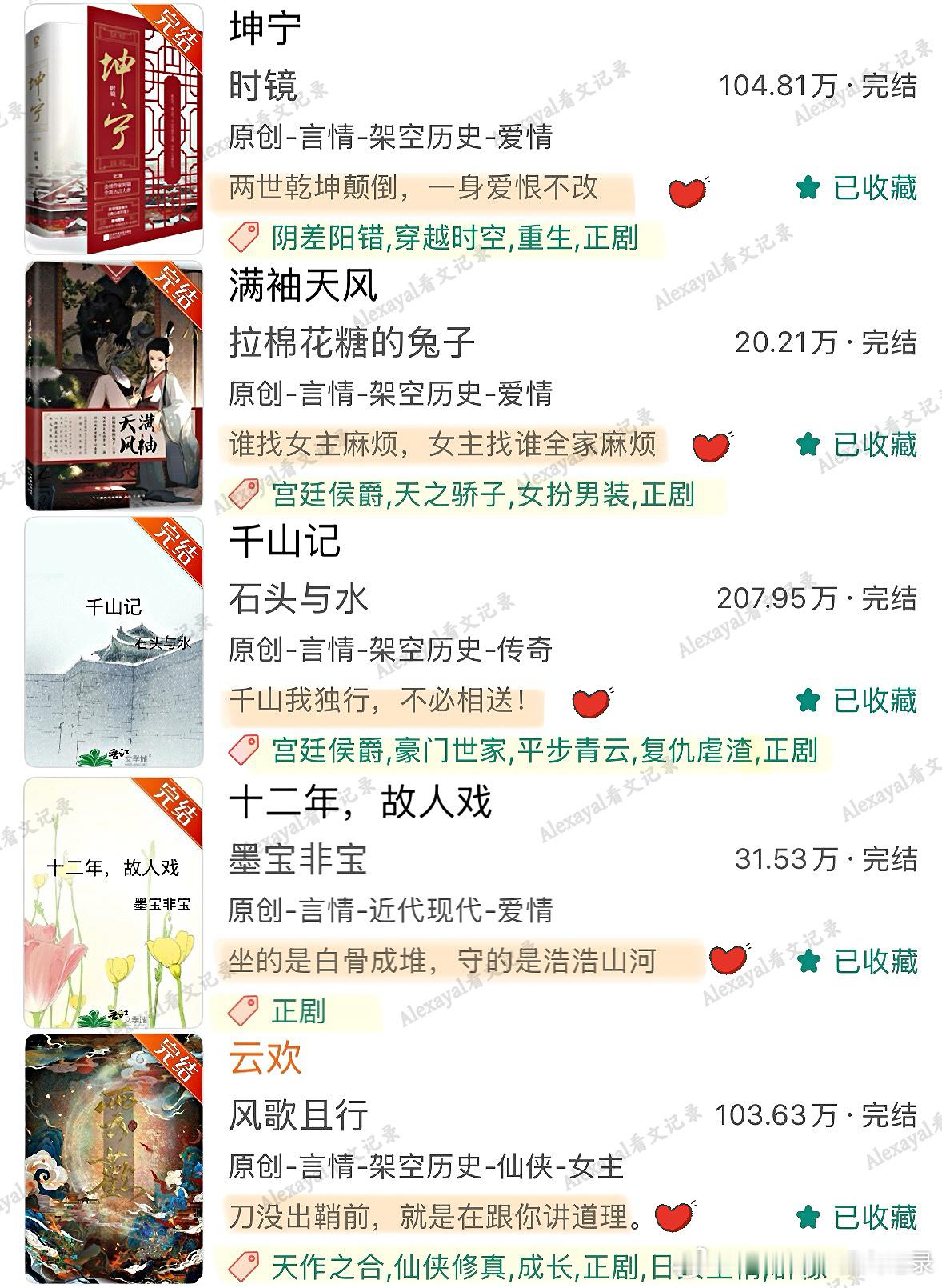 推文[超话]  [微风] 很打动我/让我印象深刻的【小说一句话简介】◽️  记录