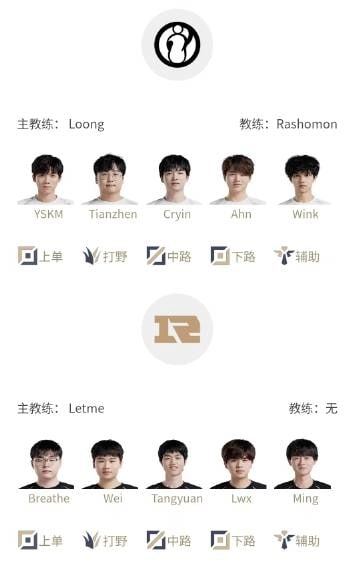 2024LPL春季赛2月7日首发名单：17:00 IG vs RNG19:00 